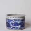 Cobalt Guild Home Decor Blue and White Porcelain Fish and Lotus Wide Cachepot