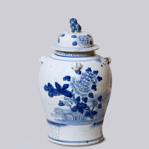 Cobalt Guild Home Decor Blue and White Porcelain Four Seasons Temple Jar