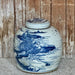 Cobalt Guild Home Decor Blue and White Porcelain Landscape Lidded Round Storage Jar
