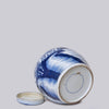 Cobalt Guild Home Decor Blue and White Porcelain Landscape Storage Jar