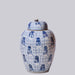 Cobalt Guild Home Decor Blue and White Porcelain Long Life Lidded Jar