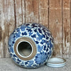 Cobalt Guild Home Decor Blue and White Porcelain Peony Lidded Round Storage Jar