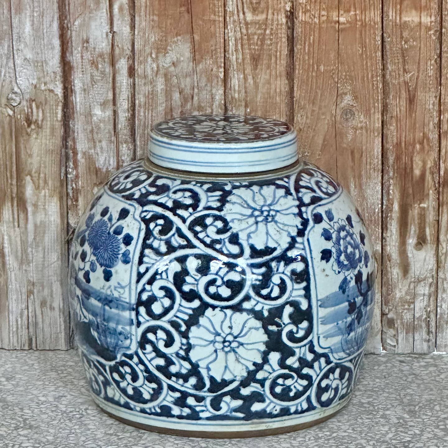 Cobalt Guild Home Decor Blue and White Porcelain Pheasant Lidded Round Storage Jar