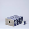 Cobalt Guild Home Decor Blue and White Porcelain Rectangular Infinity Jar