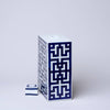 Cobalt Guild Home Decor Blue and White Porcelain Rectangular Infinity Jar