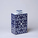 Cobalt Guild Home Decor Blue and White Porcelain Rectangular Infinity Jar