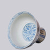Cobalt Guild Home Decor Blue and White Porcelain Rose Large Footed Bowl