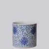 Cobalt Guild Home Decor Blue and White Porcelain Scrolling Lotus Cachepot