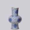 Cobalt Guild Home Decor Blue and White Porcelain Scrolling Lotus Lantern Vase