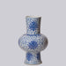 Cobalt Guild Home Decor Blue and White Porcelain Scrolling Lotus Lantern Vase