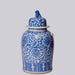 Cobalt Guild Home Decor Blue and White Porcelain Scrolling Lotus Temple Jar