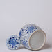 Cobalt Guild Home Decor Blue and White Porcelain Spotted Peony Round Jar