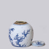 Cobalt Guild Home Decor Blue and White Porcelain Three Friends Round Jar