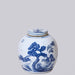 Cobalt Guild Home Decor Blue and White Porcelain Three Friends Round Jar