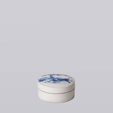 Cobalt Guild Home Decor Blue and White Porcelain Tiger Ink Box