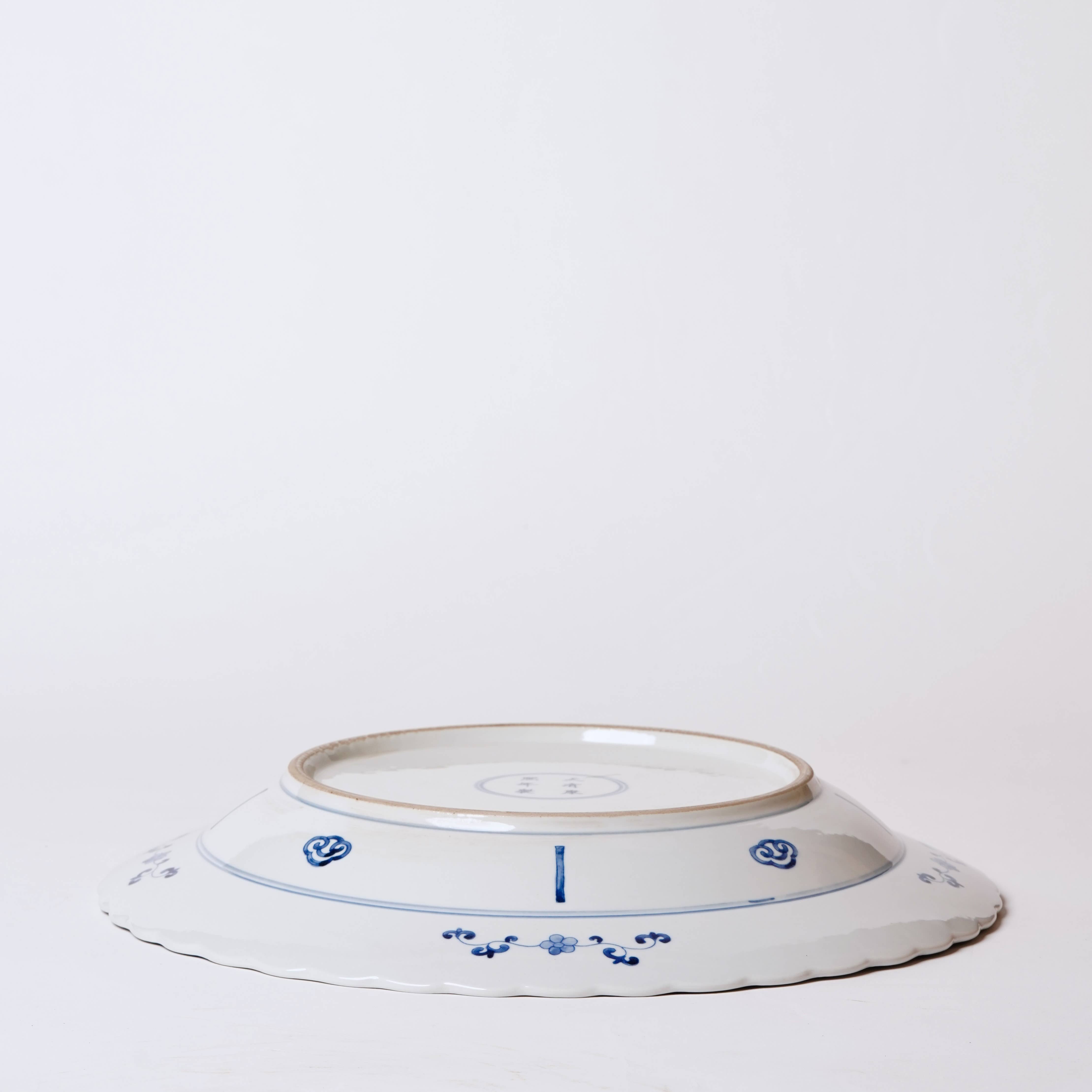 Cobalt Guild Home Decor Blue and White Porcelain Warriors Platter