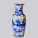 Cobalt Guild Home Decor Blue and White Ribbed Willow Ware Tall Vase