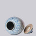 Cobalt Guild Home Decor Blue and White Rustic Rose Porcelain Lidded Jar