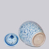Cobalt Guild Home Decor Blue and White Rustic Rose Porcelain Lidded Jar