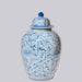 Cobalt Guild Home Decor Blue and White Rustic Rose Porcelain Lidded Jar