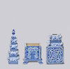 Cobalt Guild Home Decor Blue and White Tall Porcelain Tulipiere