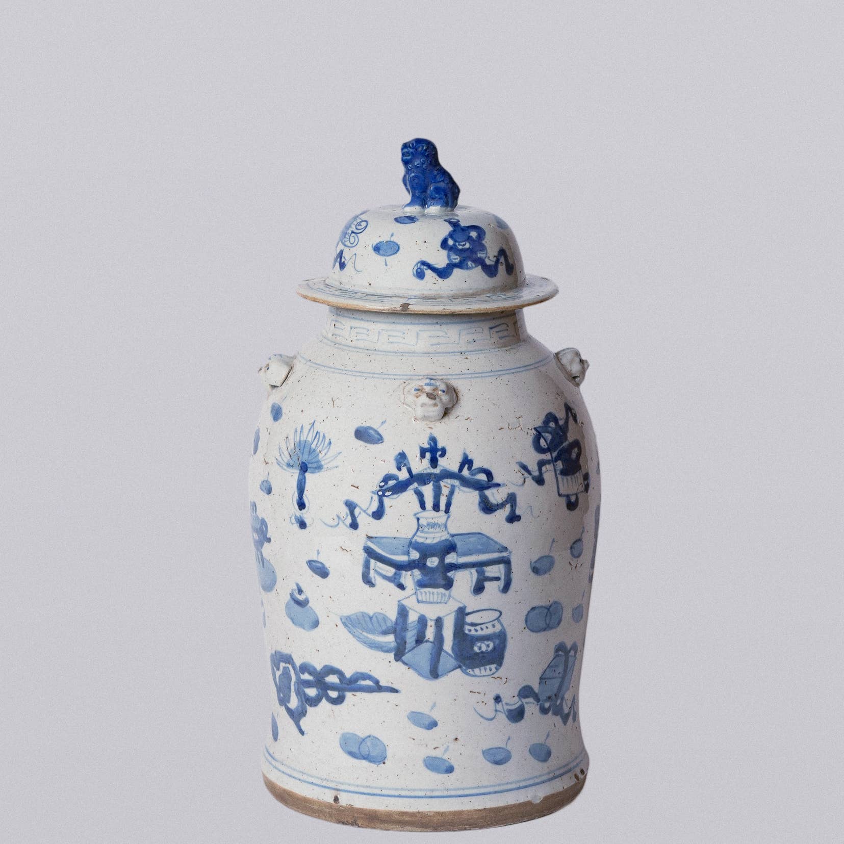 Cobalt Guild Home Decor Blue and White Treasures Porcelain Temple Jar