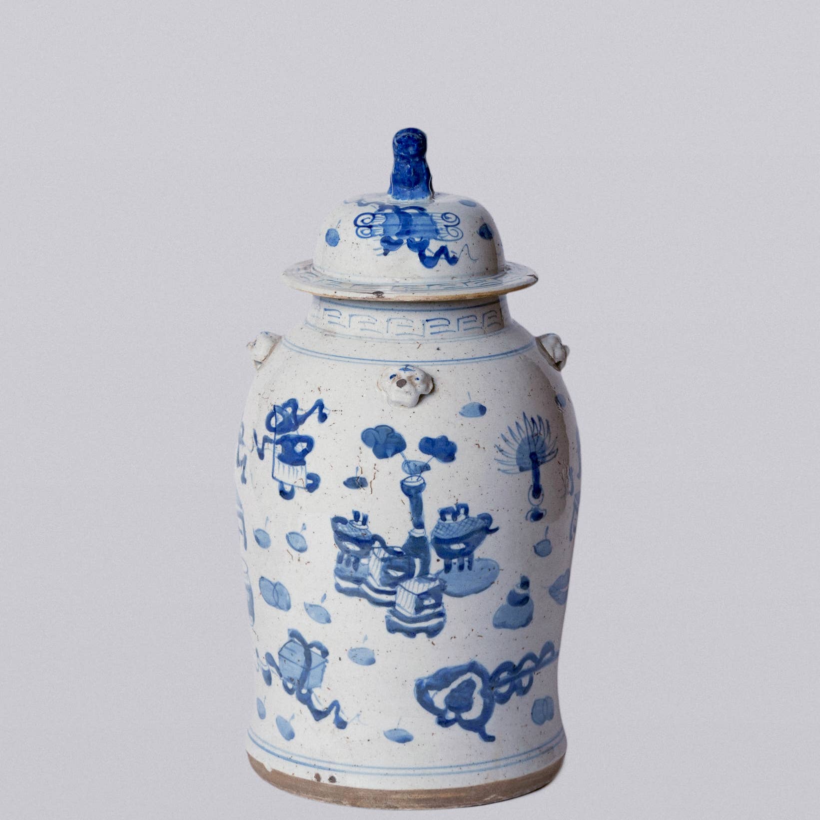 Cobalt Guild Home Decor Blue and White Treasures Porcelain Temple Jar