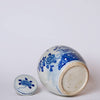 Cobalt Guild Home Decor Blue & White Porcelain Bird and Flower Round Storage Jar