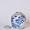 Cobalt Guild Home Decor Blue & White Porcelain Bird and Flower Round Storage Jar