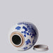 Cobalt Guild Home Decor Blue & White Porcelain Bird & Flower Med. Round Storage Jar