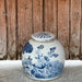 Cobalt Guild Home Decor Blue & White Porcelain Three Friends Med. Round Storage Jar