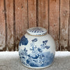 Cobalt Guild Home Decor Blue & White Porcelain Three Friends Med. Round Storage Jar