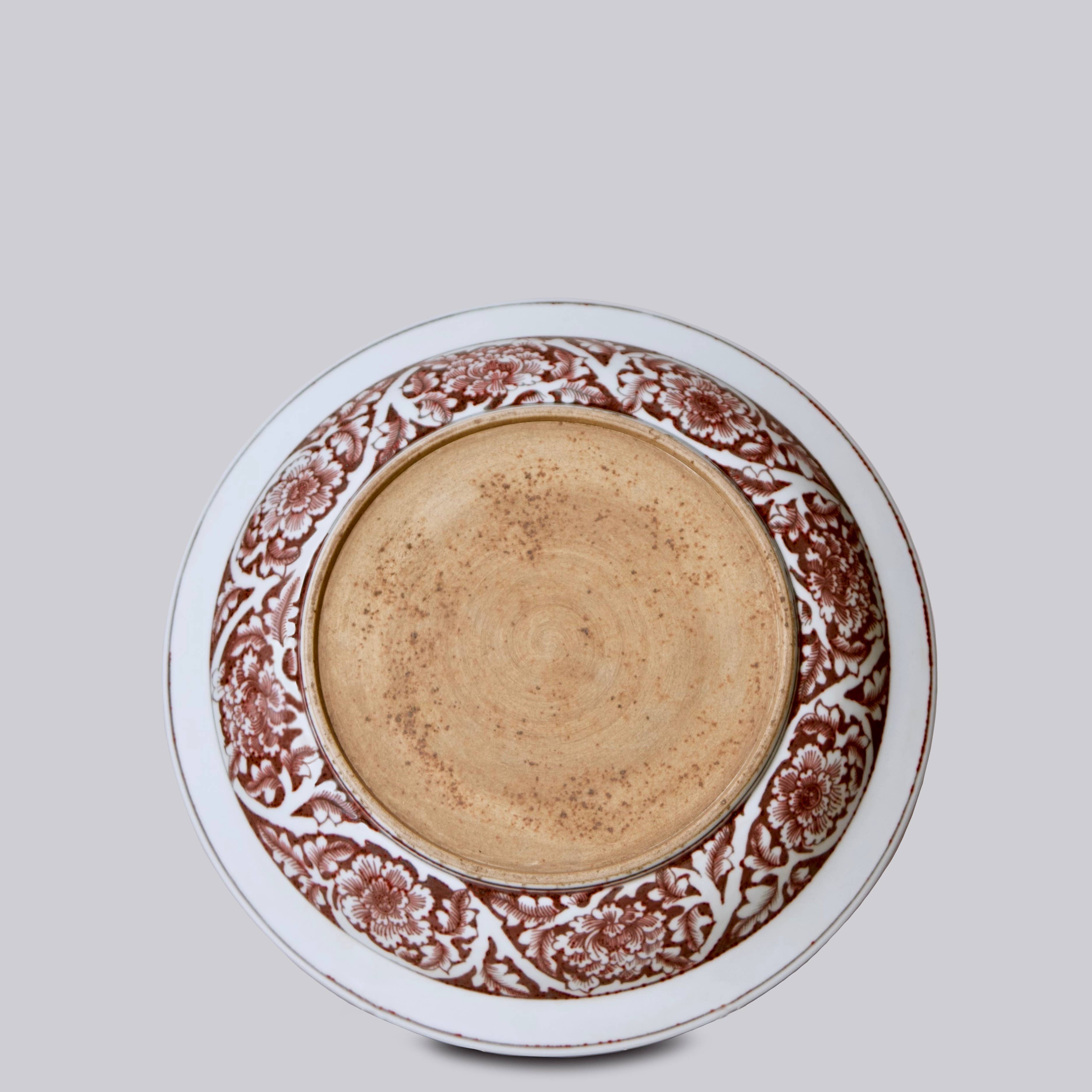 Cobalt Guild Home Decor Copper Underglaze Tree Peony Porcelain Platter