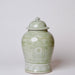 Cobalt Guild Home Decor Deco Peony Green and White Porcelain Temple Jar