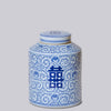 Cobalt Guild Home Decor Double Happiness Blue and White Porcelain Canister