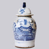 Cobalt Guild Home Decor Extra Large Blue & White Four Seasons Porcelain Temple Jar