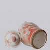 Cobalt Guild Home Decor Extra Large Pink & Green Porcelain Bird & Flower Temple Jar