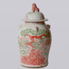 Cobalt Guild Home Decor Extra Large Pink & Green Porcelain Three Friends Temple Jar