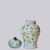 Cobalt Guild Home Decor Flying Cranes Green and Blue Porcelain Temple Jar