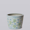 Cobalt Guild Home Decor Green and Blue Cranes and Clouds Porcelain Planter