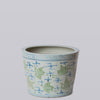 Cobalt Guild Home Decor Green and Blue Cranes and Clouds Porcelain Planter