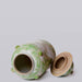 Cobalt Guild Home Decor Green and White Fish and Lotus Porcelain Temple Jar