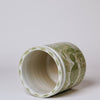 Cobalt Guild Home Decor Green and White Porcelain Fish and Lotus Cachepot