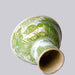 Cobalt Guild Home Decor Green and White Porcelain Fish and Lotus Large Footed Bowl