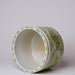 Cobalt Guild Home Decor Green and White Porcelain Fish and Lotus Wide Cachepot