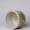 Cobalt Guild Home Decor Green and White Porcelain Fish and Lotus Wide Cachepot
