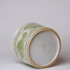 Cobalt Guild Home Decor Green and White Porcelain Fish and Lotus Wide Cachepot