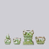 Cobalt Guild Home Decor Green and White Short Porcelain Tulipiere