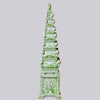 Cobalt Guild Home Decor Green and White Tall Porcelain Tulipiere