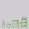 Cobalt Guild Home Decor Green and White Tall Porcelain Tulipiere